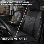 CAR PASS Neoprene Waterproof Seat Covers Full Sets, Wetsuit Car Seat Covers 5 Seats Universal Fit Vans, Truck, SUV, 3D Tyre E