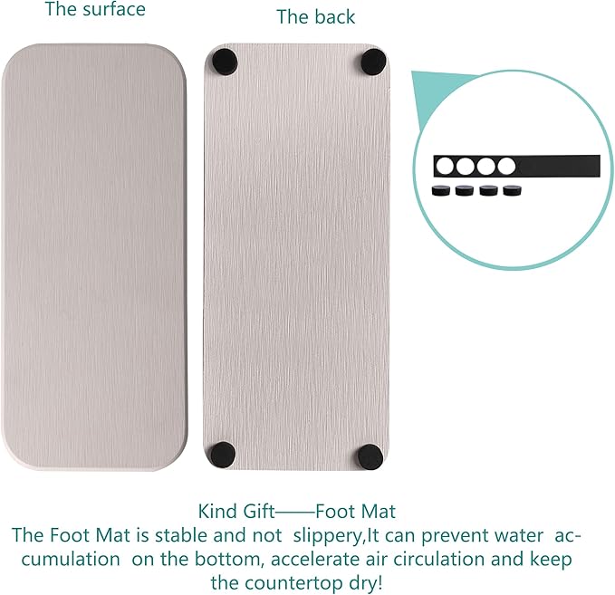 NiuYichee 2 Pcs Water Absorbing Stone Trays, Kitchen/Bathroom Sink Soap Dish, Diatomite Tray Used for Hand Soap & Cosmetic Bo