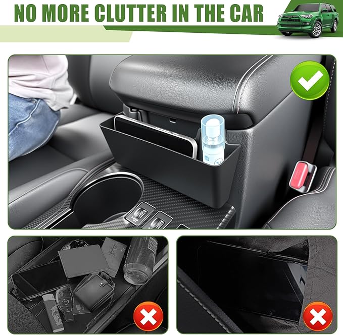 Center Console Organizer for 2010-2024 Toyota 4Runner Hanging Armrest Box Storage Tray for 4 Runner Interior Accessories(Center Console Hanging Armrest Box/Fit 10-24)