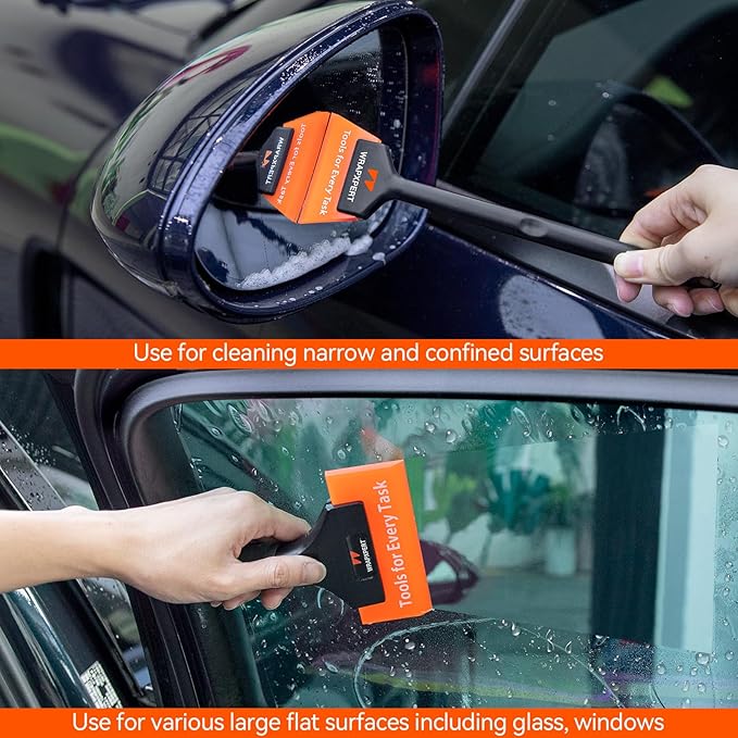 WRAPXPERT Window Tint Tools 2Pack, Small Squeegee 5 inch & Mini Squeegee for Car Window, Rubber Scraper Kit for Front Windows Rear Glass, Auto Car Glass Film Installation