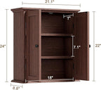 ChooChoo Bathroom Wall Cabinet, Over The Toilet Space Saver Storage Cabinet, Farmhouse Medicine Cabinet with 2 Doors and Adju