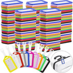 200 Pcs Luggage Tags, 3.3×2" Plastic Luggage Tags with Name ID Card Inserts & Lanyards, Personalized Luggage Labels, Airplane