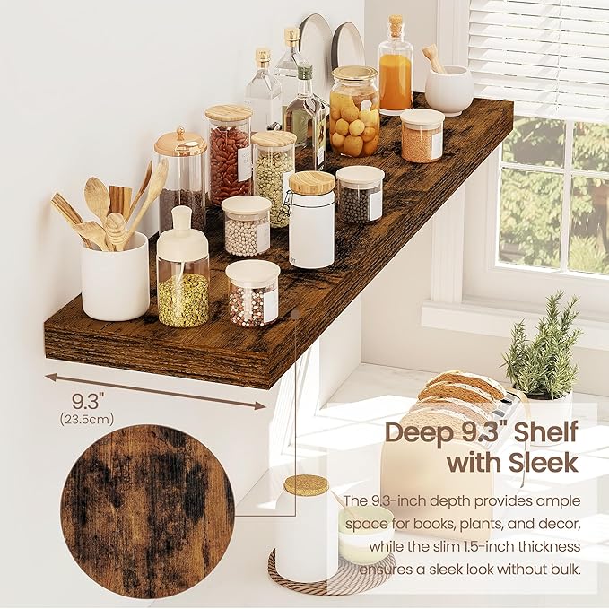 Vivelove Floating Shelves for Wall Mounted, 36 Inches Long Shelves, Display Shelf for Bathroom Living Room Kitchen Bedroom Of