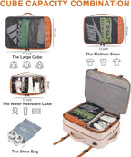 Lumesner Carry on Travel Backpacks, Extra Large 40L Flight Approved Bag for Men & Women,Expandable Suitcase Backpack With 4 P