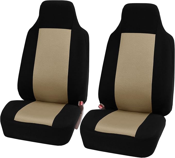 FH Group All Purpose Flat Cloth Car Seat Covers for Bucket Seats, 2 Piece Universal Fit, Washable Seat Covers for SUV, Sedan,