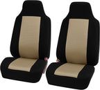 FH Group All Purpose Flat Cloth Car Seat Covers for Bucket Seats, 2 Piece Universal Fit, Washable Seat Covers for SUV, Sedan,