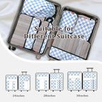 U+U 10 Set Compression Packing Cubes - Ultralight Travel Organizers with Laundry Bag and Cosmetic Bag, Space-Saving Suitcase 