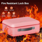 Fireproof Document Box, Hard Case Fireproof Box with Lock, Portable Hard-Shell Fireproof Water Resistant Document Safe for Im