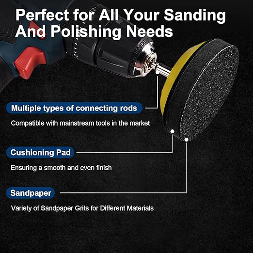 188 PCS 3 Inch Wet Dry Sanding Disc, GOH DODD Headlight Restoration Kit Drill Polishing Kit Sanding Attachment 60-10000 Grit 