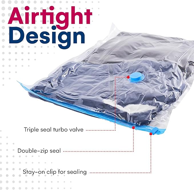 20 Pack Variety Vacuum Storage Bags for Comforters, Blankets & Clothes – Vacuum Sealed Compression Bags with Hand Pump – Spac