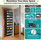 PAULONE 10-Pocket Multi-Use Over the Door Organizer, Heavy Duty 95lbs Capacity with Breathable Mesh, Versatile Hanging Storag