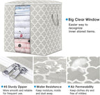 WISELIFE Storage Bags 4 Pack/100L Large Blanket Clothes Organization and Storage Containers for Comforters,Bedding, Foldable 