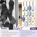 SWTYMIKI Over Door Hat Organizer - 4 Packs Metal Hanging Hat Rack with 16 Hooks Design, Baseball Cap Hanger Organizer Storage