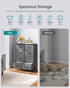 SONGMICS BELLAH Collection - Dresser for Bedroom, Chest of Drawers, Storage Organizer Unit, Closet, Entryway, Steel, 8 Drawer