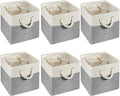 Geiserailie 6 Pcs 11 x 11 Inch Cube Storage Bins Fabric Storage Organizer Bins Foldable Cube Baskets with Sturdy Carry Handle