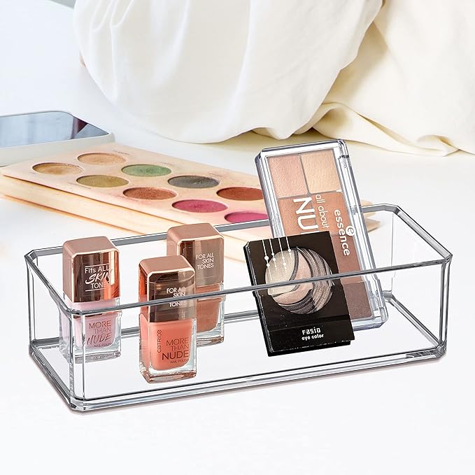 Amazing Abby - Glamour - Acrylic 1-Compartment Makeup Organizer, Transparent Plastic Lipstick Holder, Perfect Bathroom Vanity