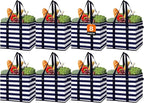 WISELIFE Reusable Grocery Bags 8 Pack,Large Grocery Tote Bag Water Resistant Shopping Bags Foldable Grocery Bag for Clothes,Shoes and Picnic,Black