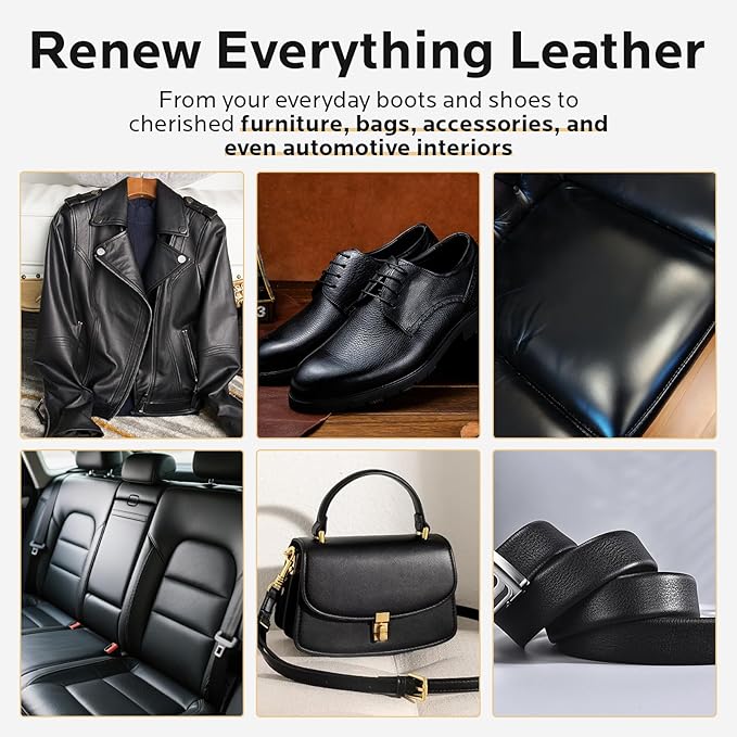 Black Leather Recoloring Balm: Premium Dye Repair Kits for Couch Sofas Car Seats Shoes Bags & Vinyl Furniture