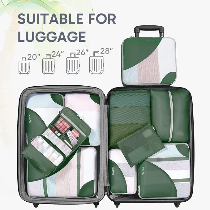 10 Set Packing Cubes for Travel, Gifts for Women Mom,Anti-Tearing Suitcase Organizer for Luggage with Shoe & Hanging Toiletry