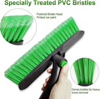 SEAAES 44 Inch Ice Scraper and Snow Brush for Car Windshield, Extendable Snow Removal Brush with Foam Grip for Truck SUV Vehicle Window - Green