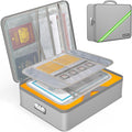 Document Organizer with 5200℉ Heat Insulated, 16.1"x11.4"x4.3" Waterproof and Fireproof Document Box with Lock, Home Strong F