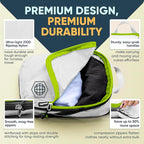 TRIPPED XL Compression Packing Cubes — 7-Piece Set for Checked Luggage | Extra-Large (15.7"×11"×4") + Large + Small + Tube + 