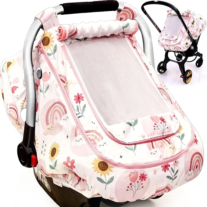 Waterproof Baby Car Seat Cover，YVMVDV Patented Cold Weather Carseat Cover for Babies,Infant Car Seat Cover Canopy for Boy Gir