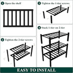 Smiry Shoe Rack, 3 Tier Small Bamboo Shoe Organizer, Stackable Free Standing Wooden Shoe Storage Shelf for Closet, Entryway, 