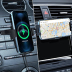 Wireless Car Charger CD Slot Phone Mount, Auto-Clamping 15W Qi Fast Charging Infrared Smart Sensor Air Vent Cell Phone Holder,Compatible with iPhone 13 Pro Max 12 11 X 8,Samsung S21 S20 S10 S9