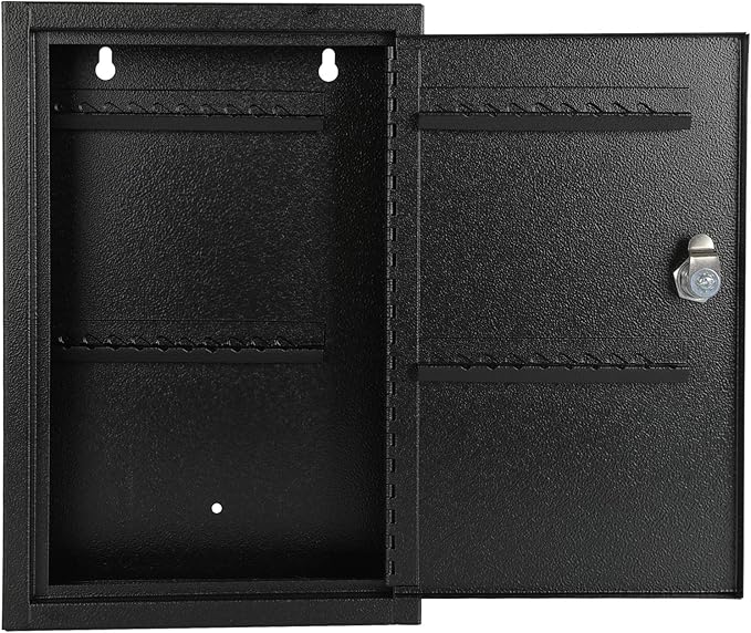KYODOLED Key Storage Lock Box Wall Mount, Locking 40 Key Cabinet Holder Box with Key Lock, Hooks & Labels for Home, Office, C