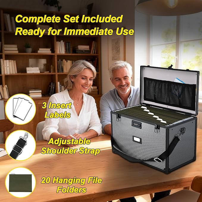 File Storage Cabinet File Organizer Document Organizer File Box in Office and Home with Combination Lock with 20 Legal Size H
