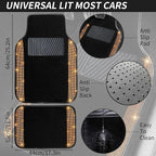 NBTEPEM Bling Car Floor Mats Full Set and Steering Wheel Cover, Universal Fit Most Cars, 4 pcs Sparkle Glitter Diamond Carpet, 5 pcs Bling Car Accessories Set for Women (Orange Diamond)