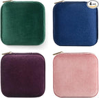 Plush Velvet Travel Jewelry Case, Travel Jewelry Organizer, Jewelry Travel Case, Travel Jewelry Box, Small Jewelry Case for W