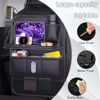 Leather Car Backseat Organizer with Tablet Holder, Kick Mats Back Seat Protector with Touch Screen Phone Holder, Car Seat Organizer Travel Accessories (1)