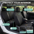 FH Group Automotive Car Seat Covers Full Set Premium 3D Air Mesh Front Seat Covers, Airbag Compatible & Split Bench Cover Uni