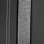 CAR PASS Bling Rhinestone&Leather Back Seat Cover, Waterproof Bench Rear Seat Cover Shining Diamond Universal Fit Automotive Glitter Crystal Sparkle Strips for Kid Women Girl, Silver Diamond