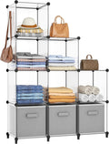 HOMIDEC Closet Organizers and Storage, 9 Cube Storage Organizer, Portable Closet Organizer Storage Cubes Shelves for Clothes,