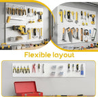 Peg Board for Tools, 4 Pack Metal Pegboard Wall Organizer with Hooks,16"×12" White Pegboard Panels for Walls Home, Garage Too