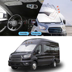 Front Windshield Sun Shade Foldable Car Front Window Sun Shade Windshield Shade Custom Fit for 2022-2026 Ford E-Transit Block UV Rays Car Accessories Heat Keep Cooler