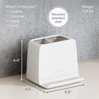 YouCopia The Ledge Toothbrush Holder, 2-Slot, Bathroom Vanity Counter Organizer with Cord Slots, Removable Base and Storage f