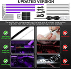 Acrylic Interior Car LED Strip Light with Wireless APP, RGB 18 in 1 with 175 inches 612 LEDs Fiber Optic Strip Lights for Car, Dual Zone Music Sync Neon Car Ambient Lighting Kits