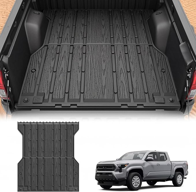 3W Truck Bed Mat for Toyota Tacoma 2024-2026, Heavy Duty Tacoma Accessories TPE Truck Bed Liner, All Weather Pickup Truck Bed Protection(Only Fit 5ft/5' Short Bed)