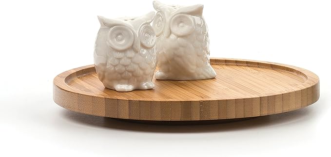 RSVP International Tool Crock Turntable Lazy Susan, Bamboo, 8.25" | Handy in Cabinets or on Counters | Rotating Base with Stu