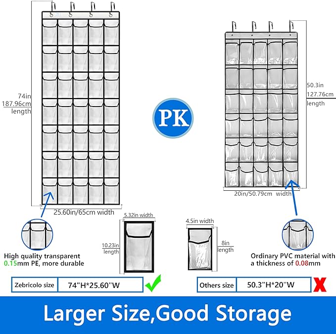 over the door shoe organizer,2025 upgraded,over the door shoe organizer,35 Huge clear pockets,over door shoe organizer,Store 