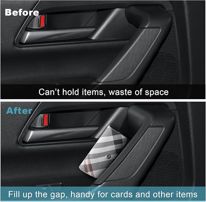 CDEFG 4Pcs for 2025 2026 Mazda CX-50 Center Console Organizer Tray Door Handle Pockets Trash Can Storage Box for 2023 2024 2025 2026 Mazda CX-50 Accessories 4-Doors Trash Bin Storage Case TPE Material