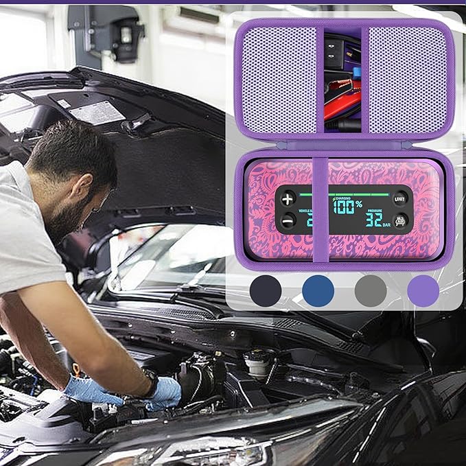 khanka Stroage Case for HALO Bolt Ultimate 2.0/HALO Bolt Air +1750 Portable Car Battery Jump Starter,Case Only (Purple)