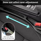 2PCS Car Seat Gap Filler Organizer, Multifunctional Car Gap Filler with Fill and Storage Function for Storing Phones Keys Cards, Universal No Drop Seat Guard for Cars (Black)