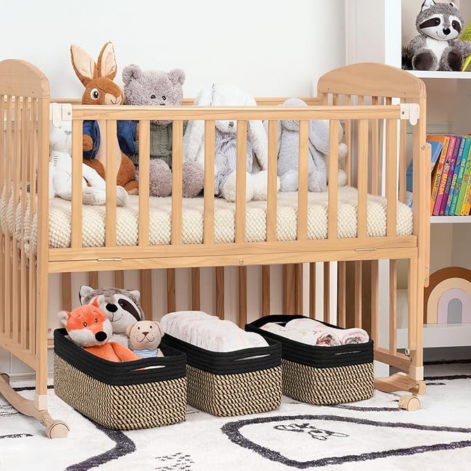 Goodpick Storage Baskets, Shelf Baskets for Organizing Dog Toy Basket Closet Organizer Bins Nursery Woven Basket for Storage 
