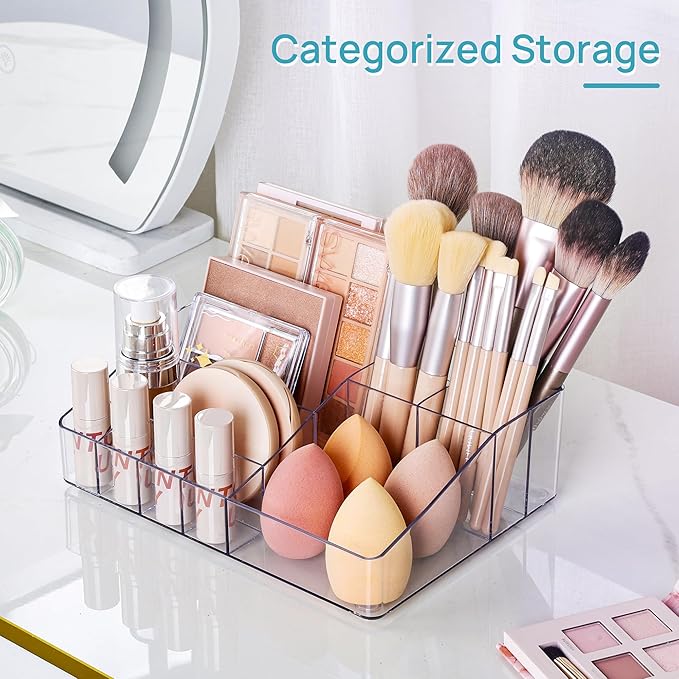 Vtopmart 3 Tier Clear Makeup Organizer with Drawer, Cosmetic Storage for Dresser Countertop and Bathroom Vanity, Beauty Holde