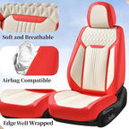 Coverado Car Seat Covers Full Set, Front and Rear Seat Covers, 5 Seats Leather Seat Covers for Cars, Waterproof Car Seat Prot